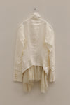 marc le bihan linen frill top 2224-E21 OFF WHITE